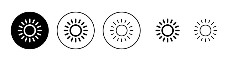 Sun icons set. Brightness sign and symbol
