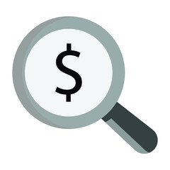 magnifying glass and dollar sign