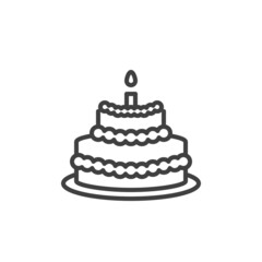 Birthday cake line icon