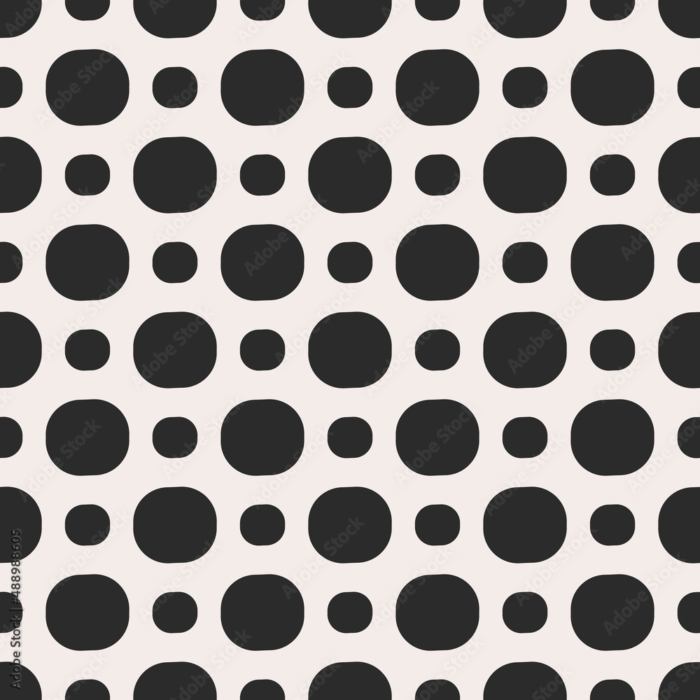 Poster black dot polka dots. vector of simple black dots. large and small dots alternate.