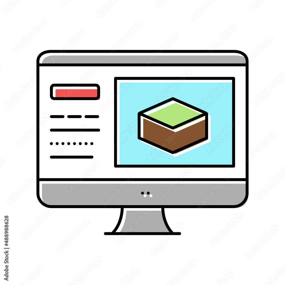Poster information of soil on computer screen color icon vector illustration