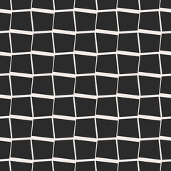 Tile from crooked black squares. Vector same tile.