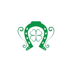 Happy St Patrick's Day Vector Round Label Stock Vector Illustration