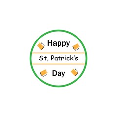 Happy St Patrick's Day Vector Round Label Stock Vector Illustration