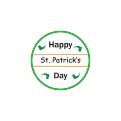 Happy St Patrick's Day Vector Round Label Stock Vector Illustration
