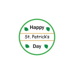 Happy St Patrick's Day Vector Round Label Stock Vector Illustration
