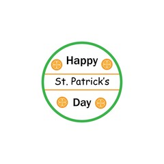 Happy St Patrick's Day Vector Round Label Stock Vector Illustration