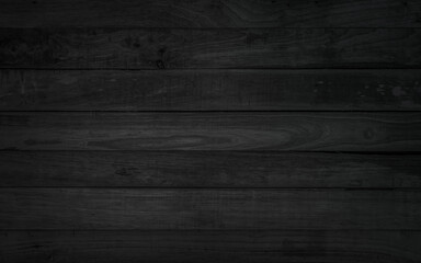 Black vintage painted wooden boards wall background. Grunge dark wood texture decoration.