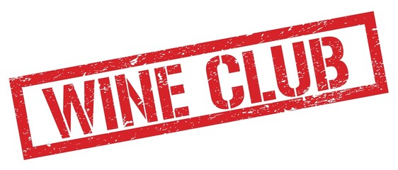WINE CLUB red grungy rectangle stamp.
