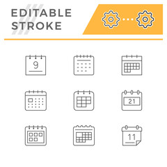 Set line icons of calendar