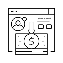 cash withdrawal line icon vector illustration