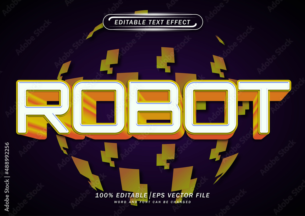 Poster 3d robot text editable effect