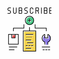 subscribe for monitoring order color icon vector illustration