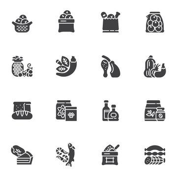 Grocery store vector icons set