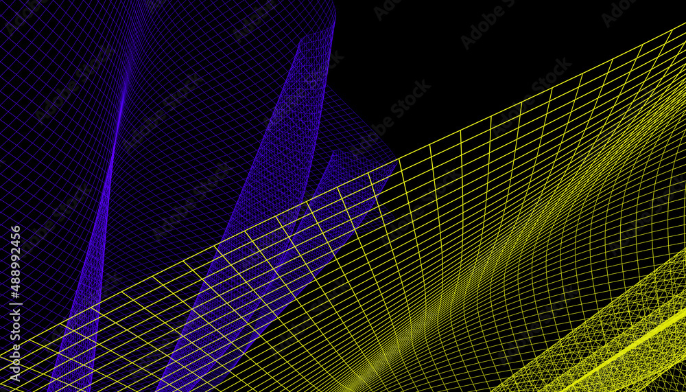 Poster abstract 3d mesh wave background. futuristic technology style. elegant background for business prese