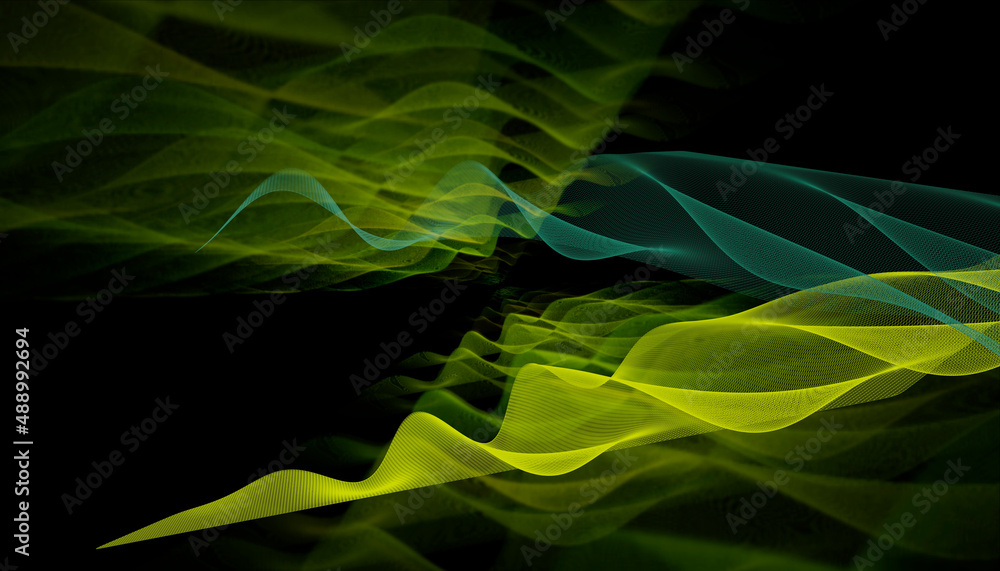 Poster abstract 3d mesh wave background. futuristic technology style. elegant background for business prese