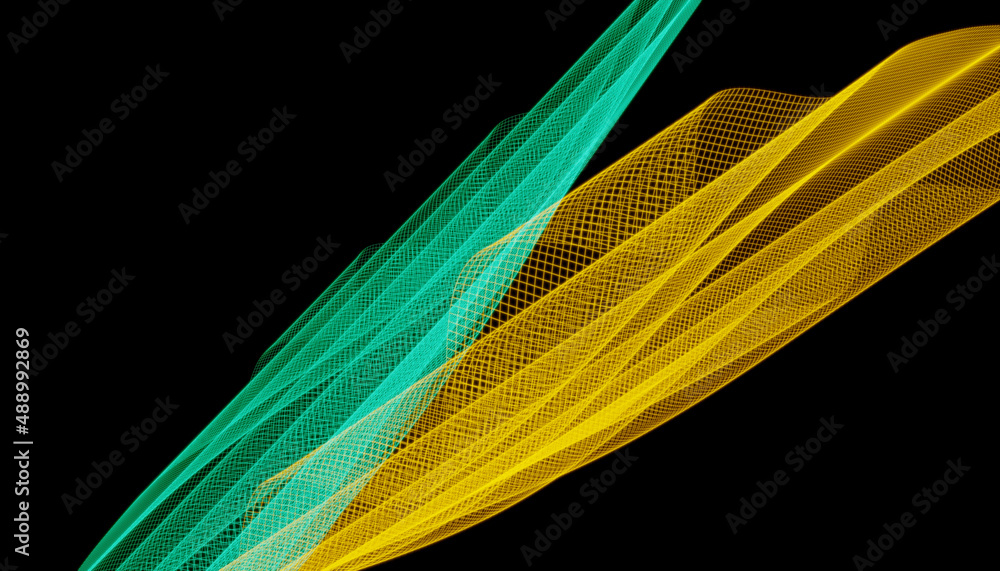 Poster abstract 3d mesh wave background. futuristic technology style. elegant background for business prese