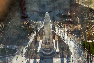 Plaza de España desde Skyline, Vista, Panoramica o Paisaje en la ciudad de Madrid, Comunidad de Madrid, España o Spain