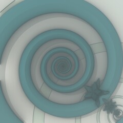 Concentric blue spiral wirh the stars on the grey background