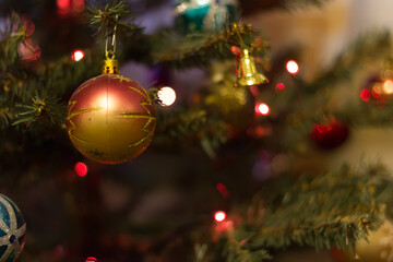 Beautiful Christmas ball and garlands