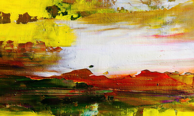 Color texture. Hand drawn oil painting on canvas. Abstract art background. Modern, contemporary art. Colorful canvas. Wall decor background	
