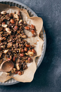 Homemade granola with nuts
