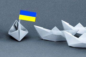  ships with a flag opposite one of one.