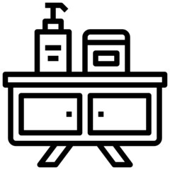 CUPBOARD line icon,linear,outline,graphic,illustration