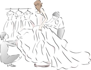 フィッティング　試着　花嫁