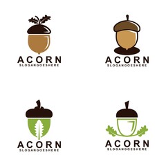 Acorn Logo Template Design Vector, Emblem, Design Concept, Creative Symbol, Icon