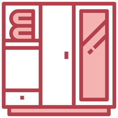 CLOSET red line icon,linear,outline,graphic,illustration