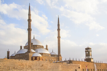 Fototapeta na wymiar Mosque of Muhammad Ali in the heart of the Citadel in Cairo, Egypt