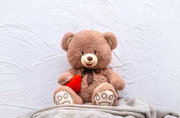 Teddy Bear sitting on the sofa
