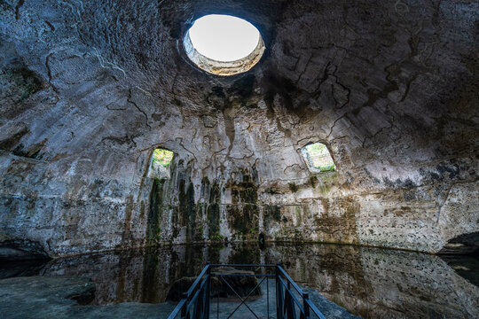 The big dome of the so called &ldquo;Temple of Mercury&rdquo; at Baia archaeology park, which was a thermal bath during Roman period, Naples, Italy