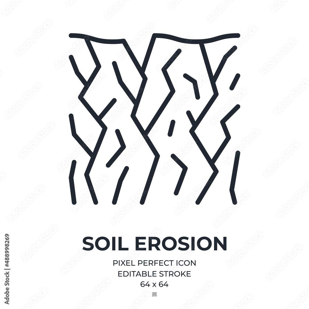 Canvas Prints soil erosion editable stroke outline icon isolated on white background flat vector illustration. pix