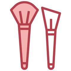 BRUSH red line icon,linear,outline,graphic,illustration