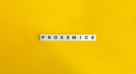 Proxemics Word on Letter Tiles on Yellow Background. Minimal Aesthetics.