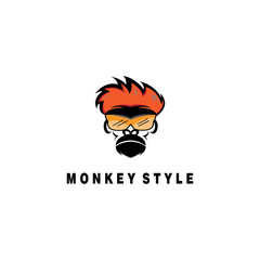 monkey logo illustration clipart design vector