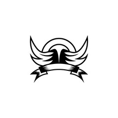 wing logo illustration emblem design concept vector