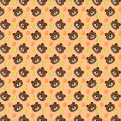 pattern bear with honey