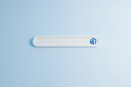 Blank serch bar on blue background, Web seaech visual concept or user interface design, 3d rendering 
