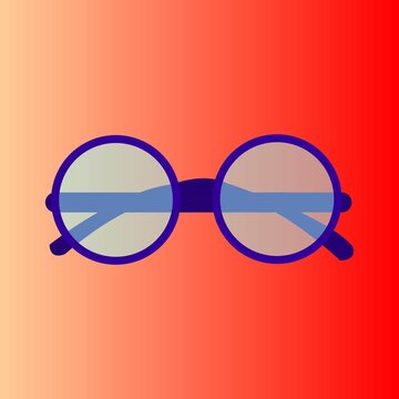 Vector Illustration of Glasses with Blue Frames.