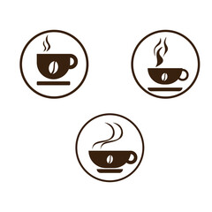coffee shop and business logo set concept vector illustration