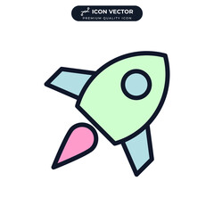 Rocket shuttle. Startup business icon symbol template for graphic and web design collection logo vector illustration