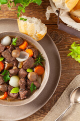 Classic burgundy goulash.
