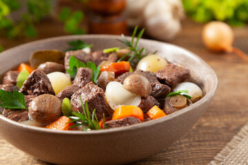 Classic burgundy goulash.