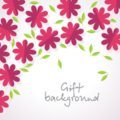 Gift pattern of flower stickers, vector background