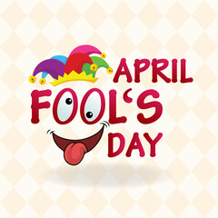 Celebration April fools day with silly face background. Happy April fools day design. April mop vector illustration
