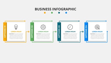 Fototapeta na wymiar Presentation business infographic template with 4 options. Vector illustration.