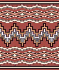 Original Seamless Navajo pattern made in vector. Geometric design. Tribal southwestern native american navajo carpet in real colors. Ethnic ornament.